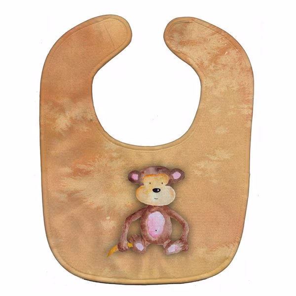 Monkey Watercolor Baby Bib